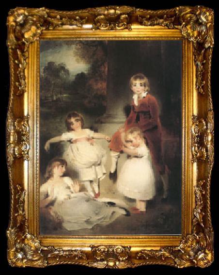 framed  LAWRENCE, Sir Thomas The Children of John Angerstein John Julius William (1801-1866)Caroline Amelia (b.1879)Elizabeth Julia and Henry Frederic (mk05), ta009-2